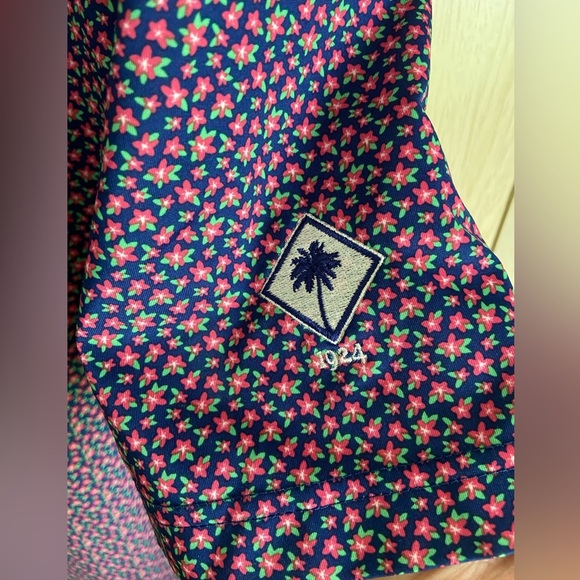 Donald Ross Mens Classic Fit Azalea Flower Print Jersey - NAVY MULTI size Large - Picture 4 of 8